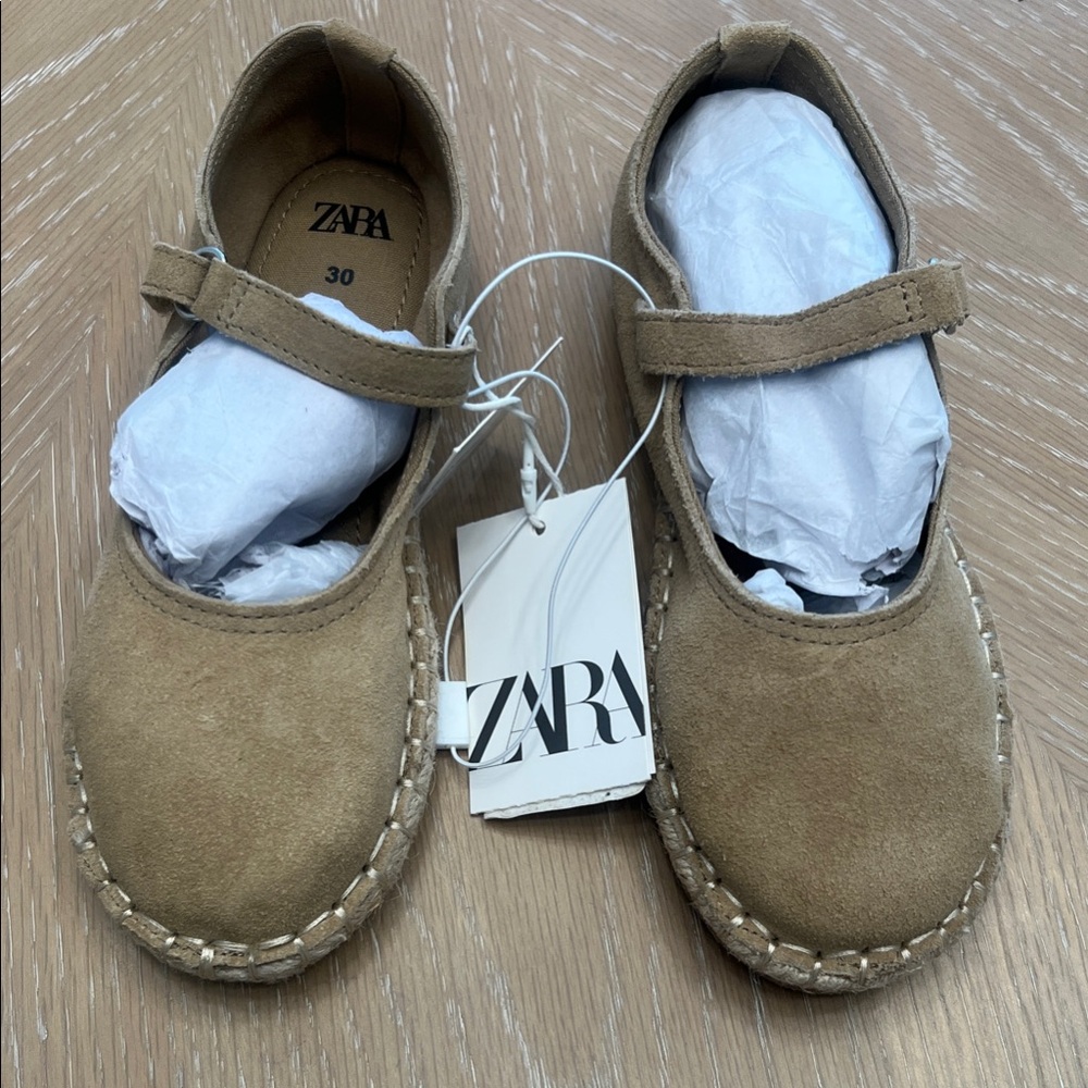 Zara Kids Brown Suede Dress Shoes